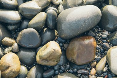 Smooth Round Pebble; Natura Background. Textures