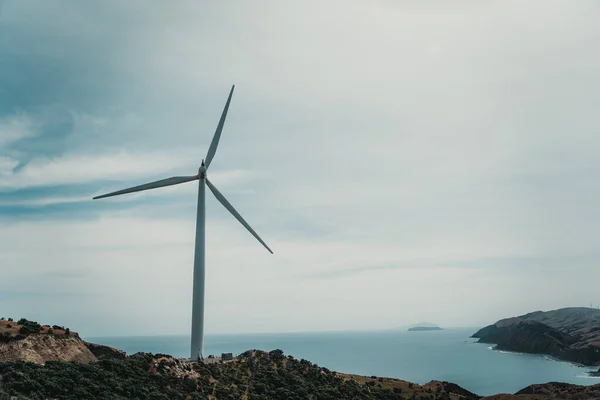 Paisaje con parque eólico en Wellington — Foto de Stock