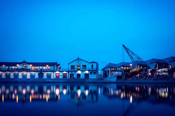 Paisagem Noturna Waterfront Wellington City — Fotografia de Stock