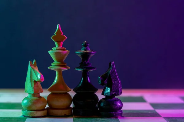 Obrázek Šachových Figurek Hrací Desce — Stock fotografie