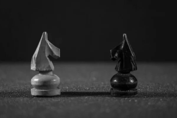 Изображение Шахмат Доске Игры Черно Белый Стиль — стоковое фото