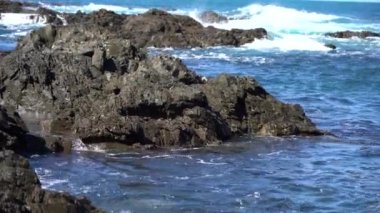 Yeni Zelanda 'nın Deniz Burnu; Yeni Zelanda' da Dalgalar Sahile Düştü