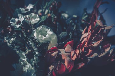 Güzel Yapay Gül Çiçekleri Arkaplanı, Vintage tarzı;