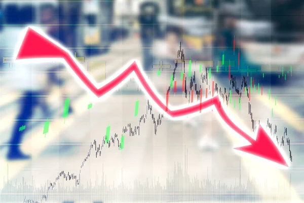Doppelbelichtung Des Aktienmarktdiagramms Konzept Für Den Hongkong Aktienmarkt Oder Unternehmen — Stockfoto