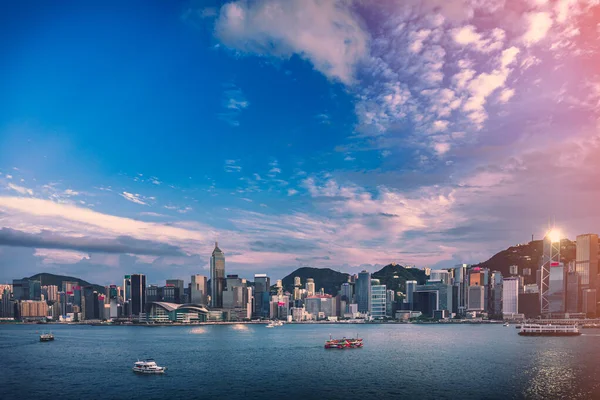 Hong Kong Victoria Vista Sul Porto Hong Kong Cityscap — Foto Stock