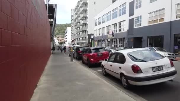 Wellington New Zealand April 2020 Hyper Lapse Downtown Wellington City — 비디오