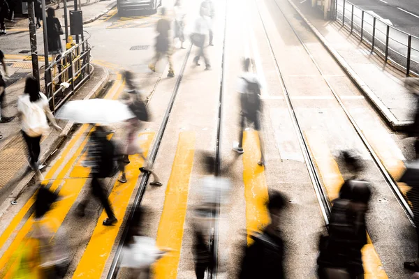 Przejście Dla Pieszych Busy City Hong Kong — Zdjęcie stockowe