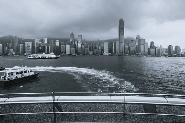 Hong Kong Cityscape Paisagem Hong Kong Com Estilo Preto Wite — Fotografia de Stock