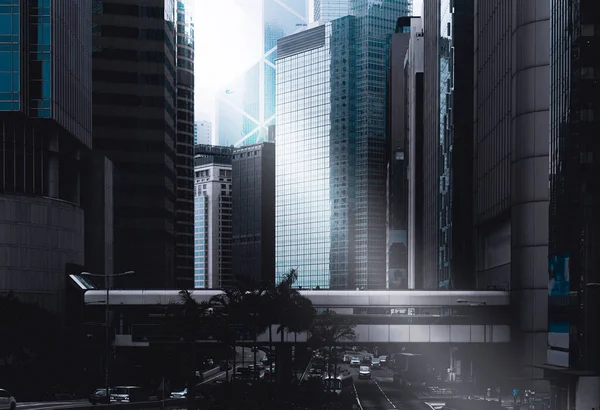 香港现代建筑 香港商业大厦封闭 — 图库照片