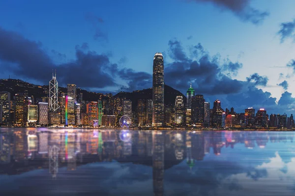 香港の風景 夜の香港の風景 — ストック写真