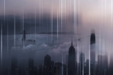 Soyut ve yatay hareket Hong Kong Şehri; 