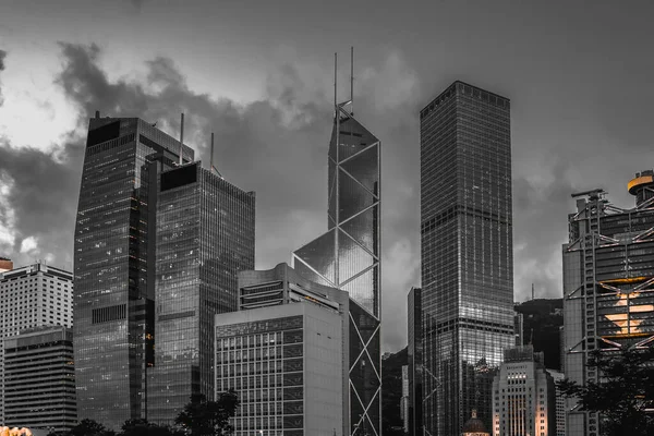 Hong Kong Modern Architecture Hong Kong Business Building Zamknięte Kolor — Zdjęcie stockowe