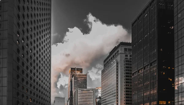 Hong Kong Modern Architecture Hong Kong Business Building Gesloten Zwart — Stockfoto