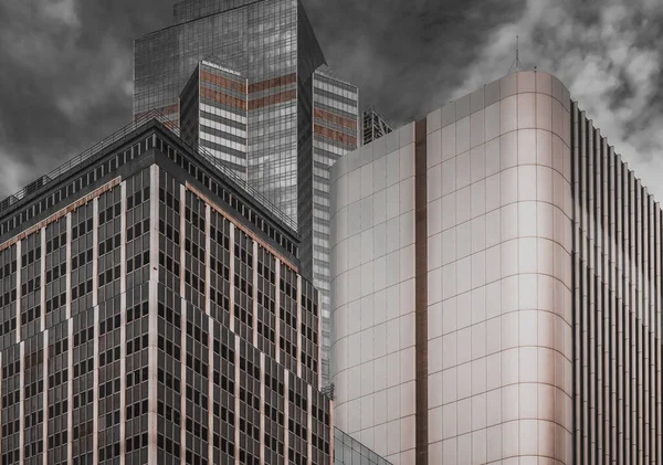 Hongkong Modern Arkitektur Hong Kong Business Building Stängd Svart Och — Stockfoto