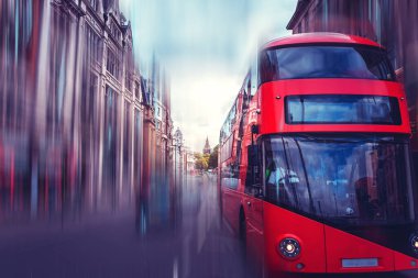 Soyut ve Yatay Hareket Londra Şehir Sokak Görünümü; 
