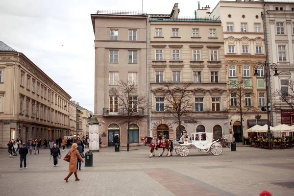 クラクフ広場市場ポーランド中央広場旧市街 — ストック写真