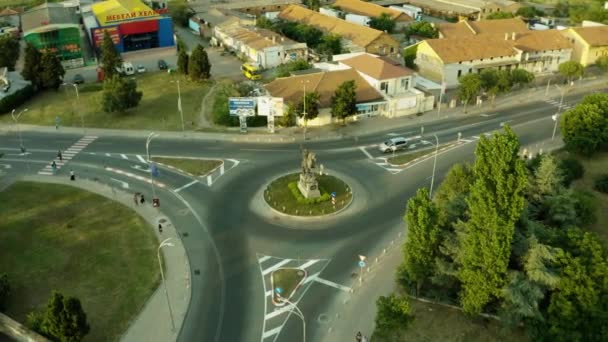 Статуя Святого Георгия Поморие Солнечный Берег Болгария Авиаперелеты — стоковое видео