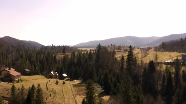 Cárpatos Montanhas Vista Aérea — Vídeo de Stock