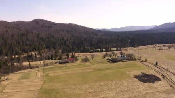 Carpathian Mountains Aerial View — Stock Video