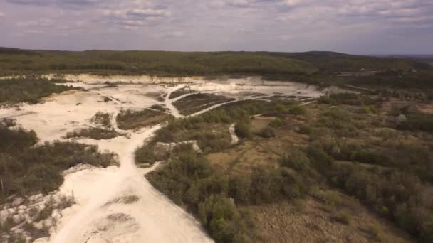 Sandy Quarry Panorama Top View — Stock Video