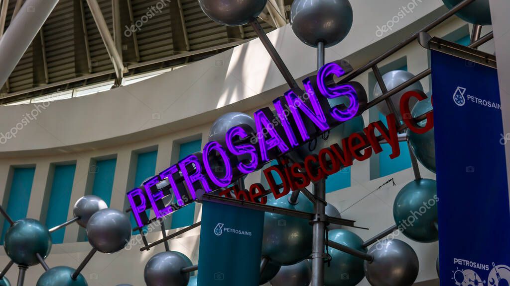 Kuala Lumpur, Malaysia - July 30, 2019: Petrosains, The Discovery Centre is a Malaysian science and technology museum located in the heart of Kuala Lumpur within Suria KLCC, Selective angle and focus.