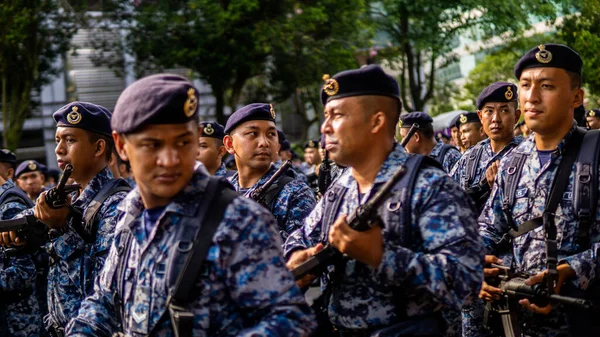 Putrajaya Malaysia August 2019 Close View Parade Contingent Marching 62Nd — Stock Photo, Image