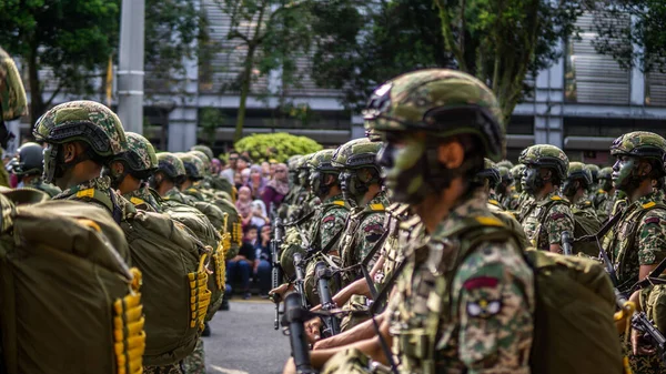 Putrajaya Malasia Agosto 2019 Vista Cerca Del Contingente Desfile Marchando — Foto de Stock