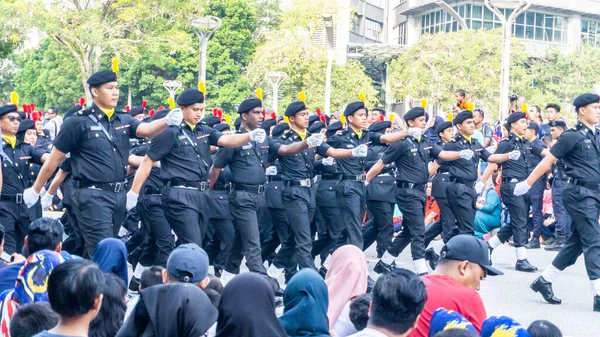 Putrajaya Malezja Sierpnia 2019 Widok Bliska Marsz Parady Dniu Niepodległości — Zdjęcie stockowe