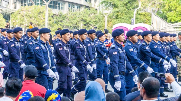 Putrajaya Malasia Agosto 2019 Vista Cerca Del Contingente Desfile Marchando —  Fotos de Stock