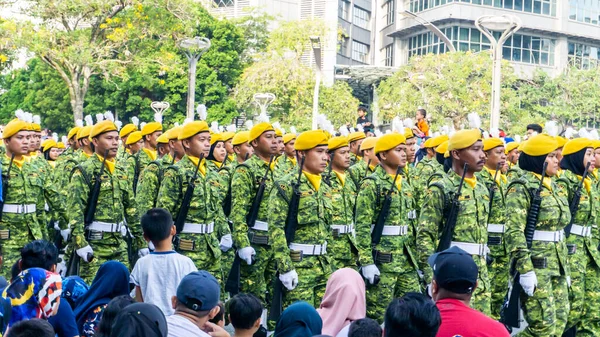 Putrajaya Malasia Agosto 2019 Vista Cerca Del Contingente Desfile Marchando —  Fotos de Stock