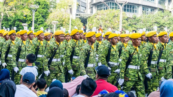 Putrajaya Malesia Agosto 2019 Vista Ravvicinata Del Contingente Della Sfilata — Foto Stock