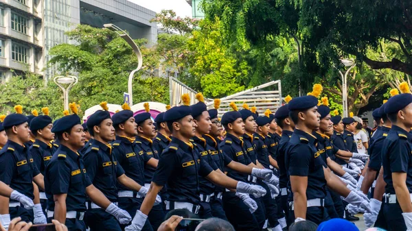 Putrajaya Malásia Agosto 2019 Visão Perto Contingente Desfiles Marchando Dia — Fotografia de Stock