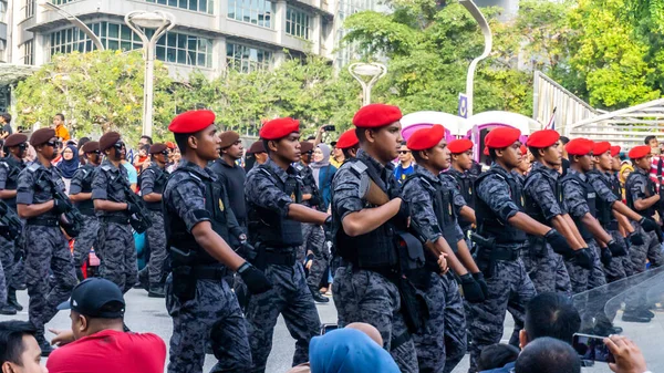 Putrajaya Malasia Agosto 2019 Vista Cerca Del Contingente Desfile Marchando —  Fotos de Stock