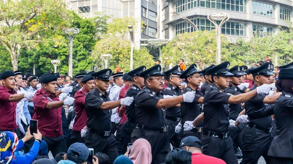 Putrajaya Malaysia Augusti 2019 Närbild Paraden Kontingent Marscherar 62Nd Självständighetsdagen — Stockfoto