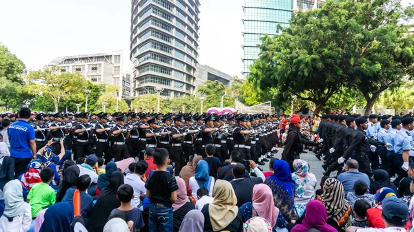 Putrajaya Malasia Agosto 2019 Vista Cerca Del Contingente Desfile Marchando — Foto de Stock