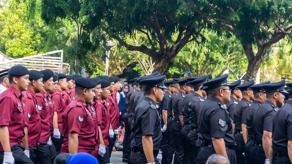 Putrajaya Malasia Agosto 2019 Vista Cerca Del Contingente Desfile Marchando —  Fotos de Stock