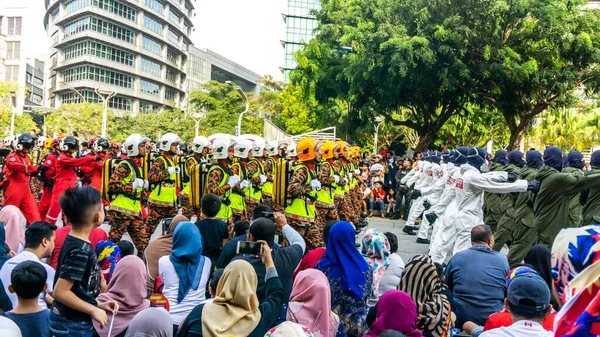 Putrajaya Malaysia Augusti 2019 Närbild Paraden Kontingent Marscherar 62Nd Självständighetsdagen — Stockfoto