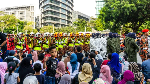 Putrajaya Malasia Agosto 2019 Vista Cerca Del Contingente Desfile Marchando — Foto de Stock