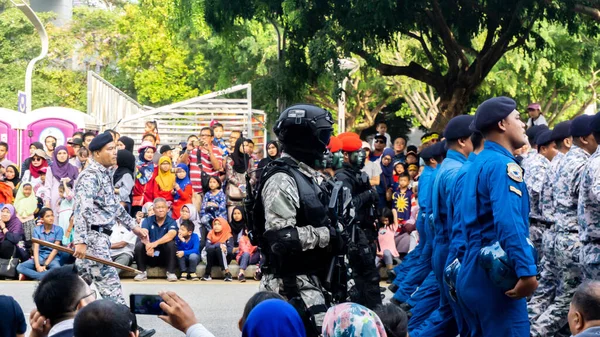 Putrajaya Malaysia Augusti 2019 Närbild Paraden Kontingent Marscherar 62Nd Självständighetsdagen — Stockfoto