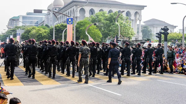 Putrajaya Malaysia Augusti 2019 Närbild Paraden Kontingent Marscherar 62Nd Självständighetsdagen — Stockfoto