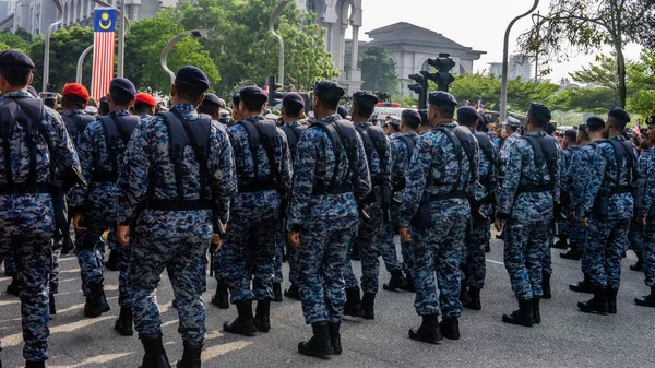 Putrajaya Malasia Agosto 2019 Vista Cerca Del Contingente Desfile Marchando —  Fotos de Stock