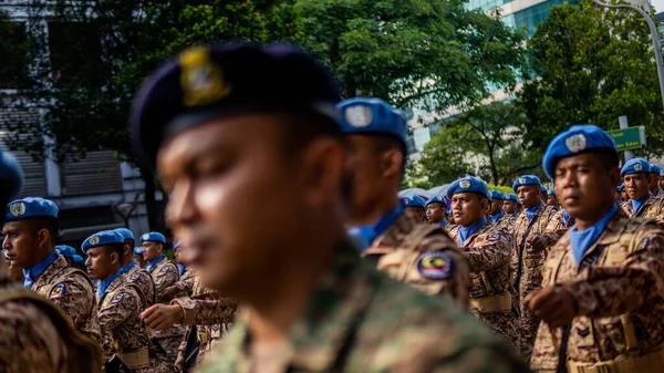 Putrajaya Malesia Agosto 2019 Vista Ravvicinata Del Contingente Della Sfilata — Foto Stock