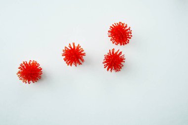 Mers-Cov veya Orta Doğu Solunum Sendromu Coronavirüs ve Roman Coronavirüs 2019-ncov 'un soyut virüs modeli..