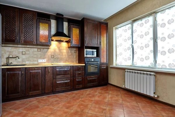 家電と美しいインテリアのキッチン — ストック写真