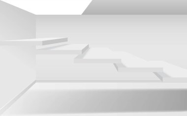 beyaz odada beyaz merdiven