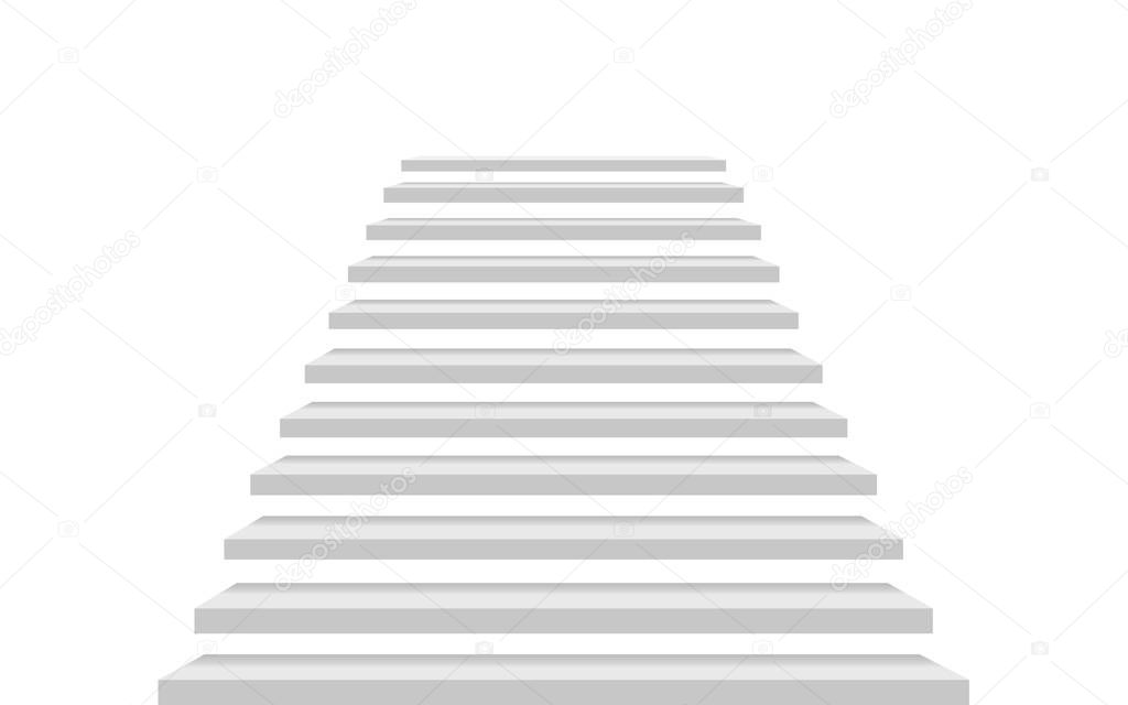 white staircase in the white room
