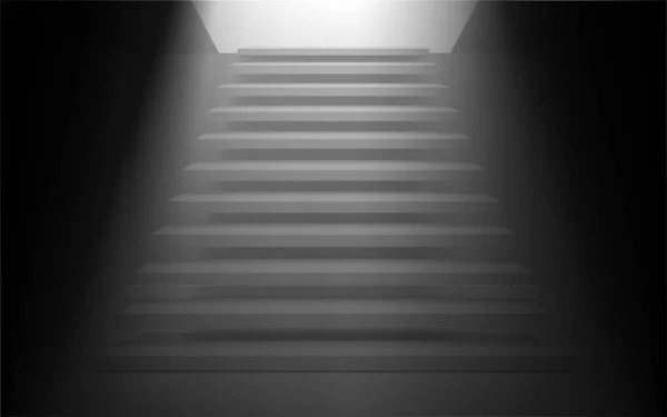 Escalier Blanc Dans Chambre Noire — Image vectorielle