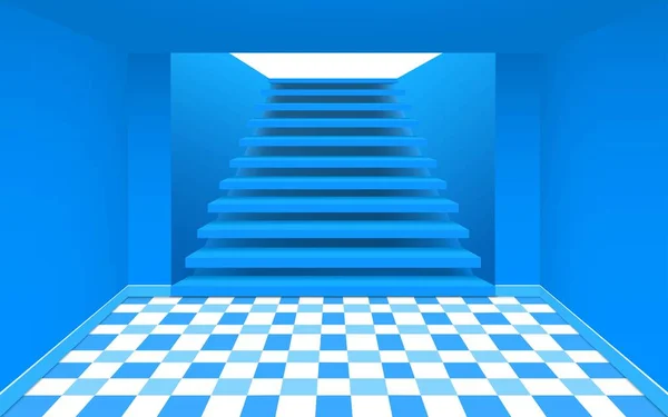 Blue Staircase Pink Room — Stock Vector