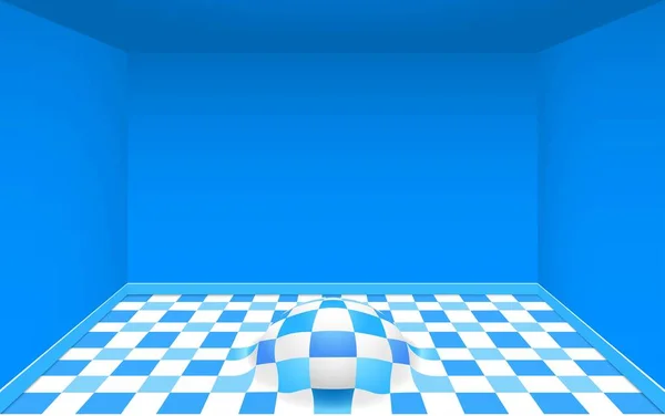 Chão Azulejo Colorido Sala Azul — Vetor de Stock