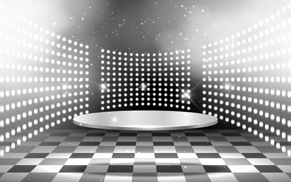 Silver Showcase White Light Stage — Stock Vector